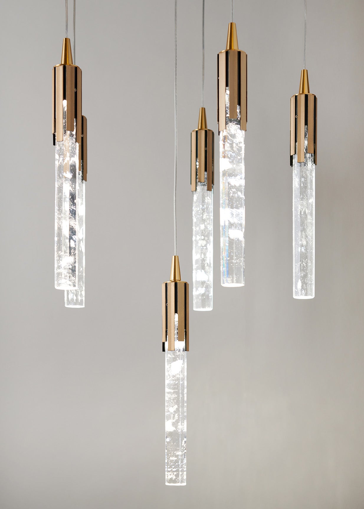 Chandelier with 6 Natural Crystal Lights 887/5+1