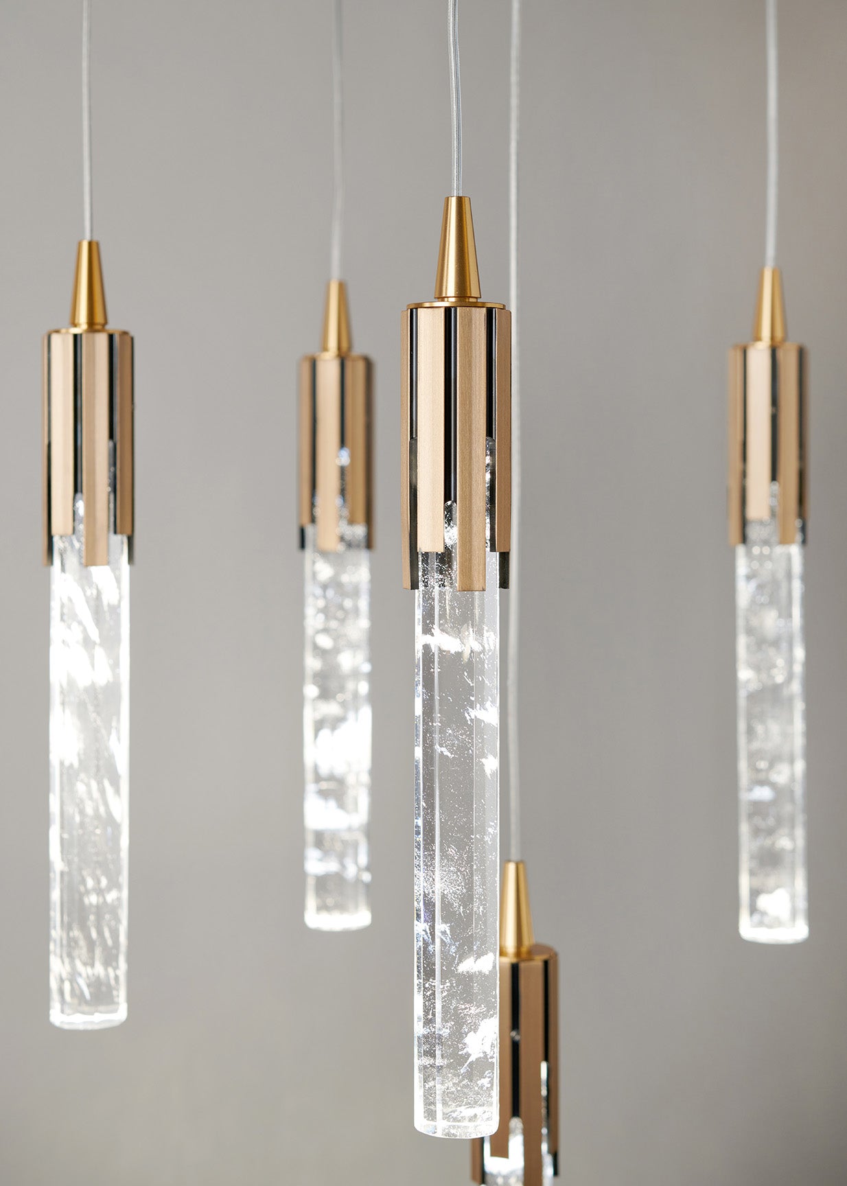Chandelier with 6 Natural Crystal Lights 887/5+1