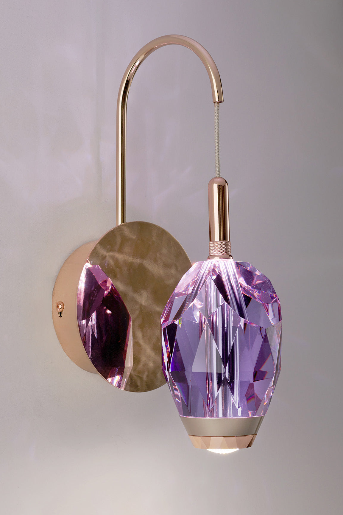 Single Amethyst Crystal Light Fixture 926/1W
