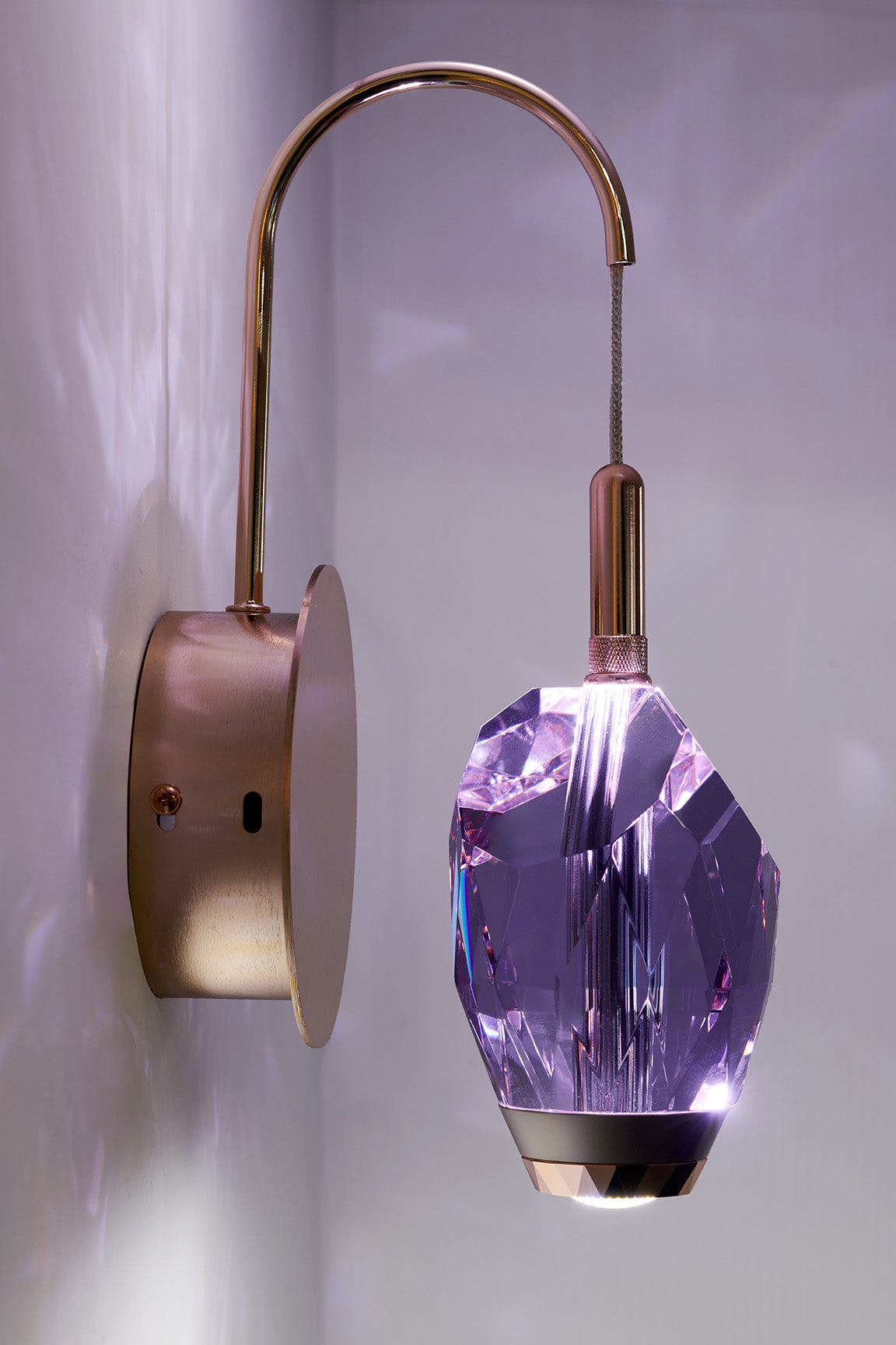 Single Amethyst Crystal Light Fixture 926/1W