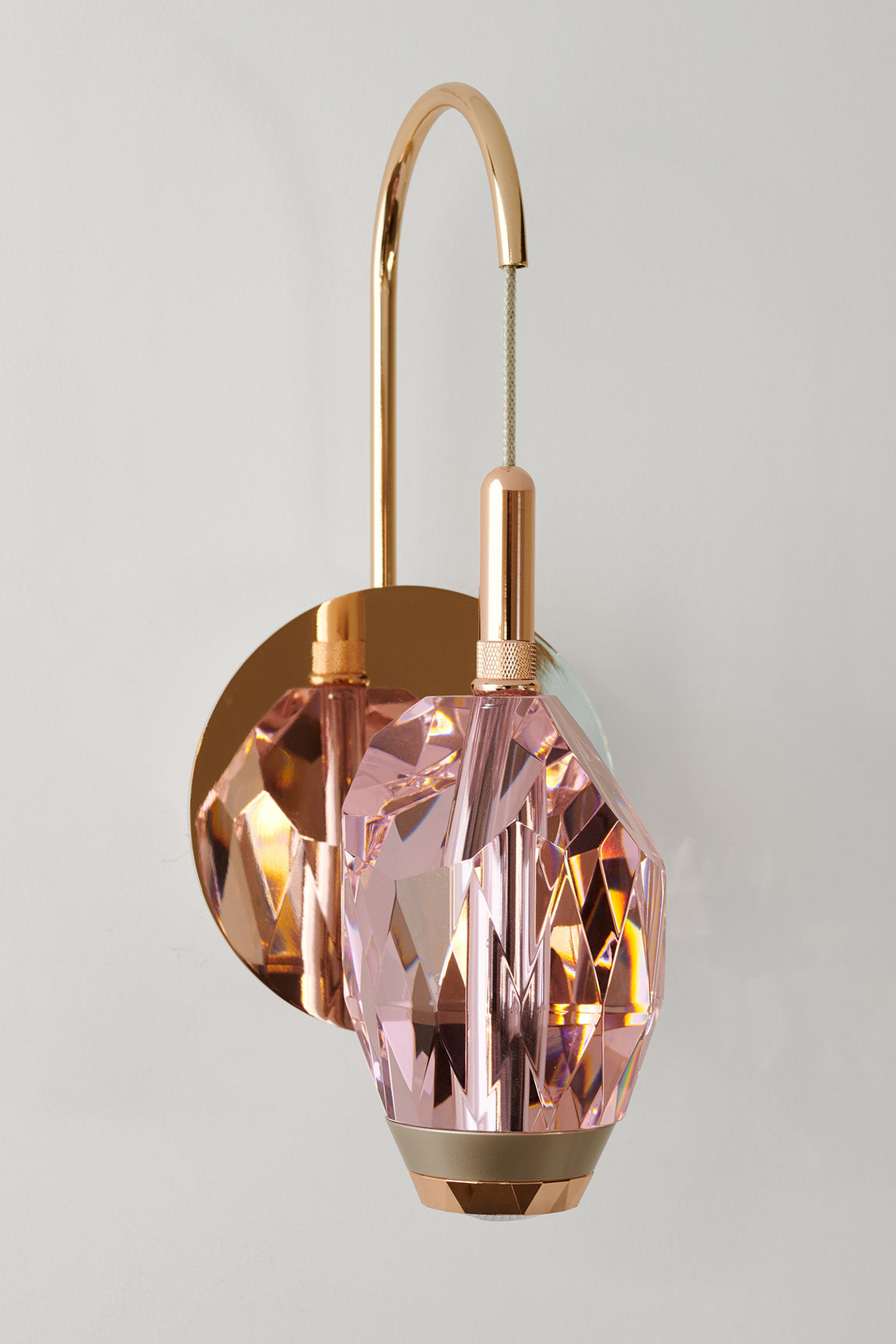 Single Pink Crystal Light Fixture 926/1W