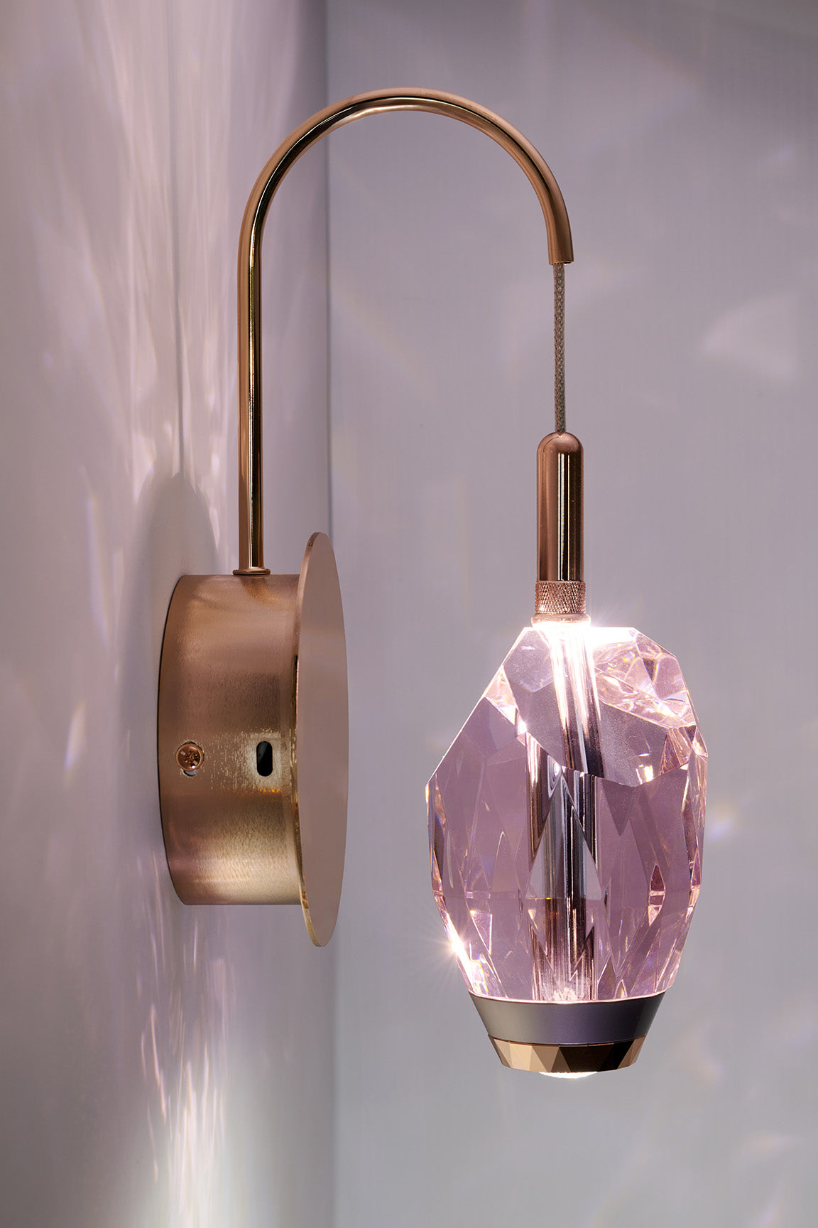 Single Pink Crystal Light Fixture 926/1W